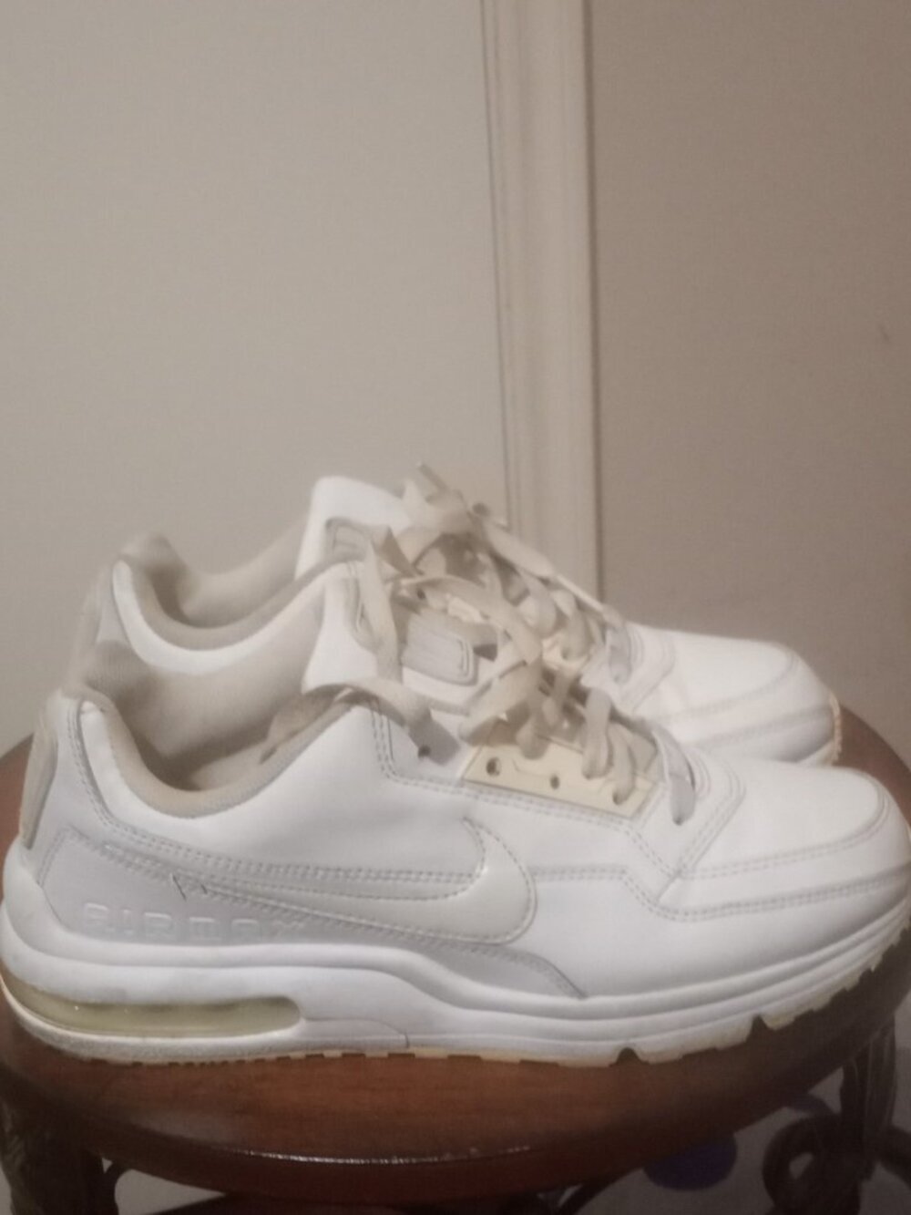 Nike Shoes Air Max LTD 3 Men's Size 9 Triple White Leather Sneakers 687977-111
